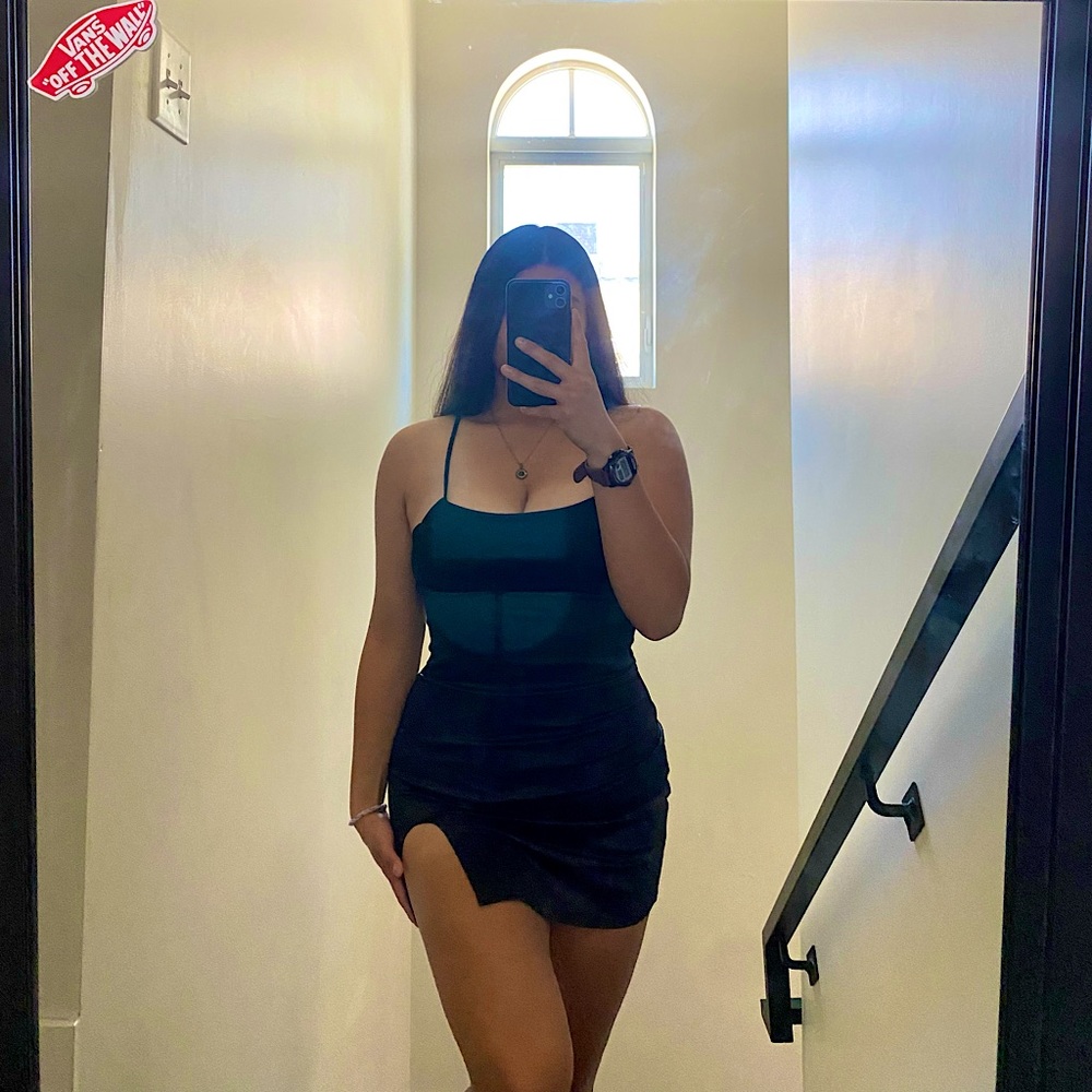 Black mini dress